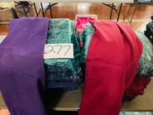 2PC PURPLE AND RED 52" OVERLAY TABLECLOTHS