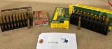 .222 REMINGTON AMMO 72 ROUNDS. 3 FULL BOXES, 1 PARTIAL
