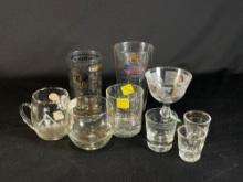 Assortment of decorative drinking cups & glasses