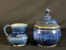 2pc Blue Stone pottery