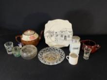 Assortment of decorative glassware & pottery -see photo's-