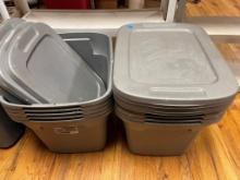 10 Gray Totes with Lids