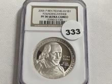 2006 Ben Franklin Founding Father, Proof 70, Ultra Cameo