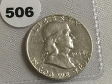 1954 Franklin Half dollar AU