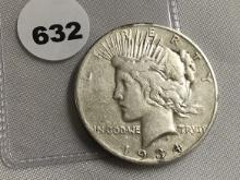 1934-S Peace Dollar VG