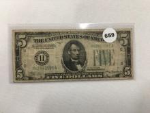 1934 $5 FRN Green seal