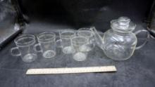 Schott Mains Glass Teapot W/ Cups