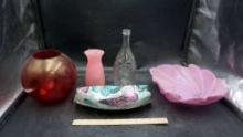 Glass Bottle, Vases & Trays