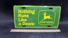 "Nothing Runs Like A Deere" John Deere Metal License Plate Cover