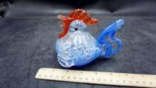 Chicken Blown Glass Figurine