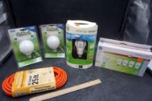 Ecobulbs, Energy Smart Bulbs & 25Ft. Extension Cord