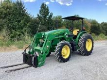 2018 John Deere 5100E Tractor W/ JD 520M Loader