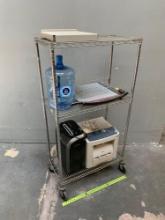 Mixed Office Supplies / Water Bottle / Panasonic Fax / Paper Shredder / Monitor Base / Wire basket