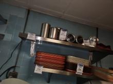 Stainless steel wall mounted shelf 54" x 18"