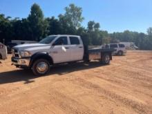 2018 DODGE 5500 4X4 CREW CAB GOOSENECK BODY FLATBED TRUCK