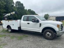 2017 FORD F350 XL EXTENDED CAB PALFINGER CRANE BODY TRUCK