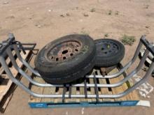 Spare trailer tires, truck tailgate extender