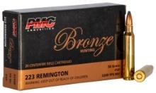 PMC 223SP Bronze Hunting 223 Rem 55 gr Pointed Soft Point PSP 20 Per Box