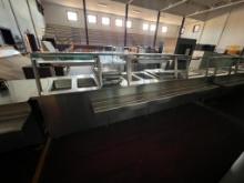 Stainless Steel Cafeteria Table with Refrigerated Section and Food Warmers