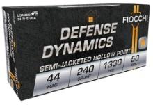 Fiocchi 44D500 Defense Dynamics Defense 44 Rem Mag 240 gr Jacketed Hollow Point JHP 50 Per Box