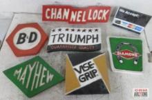 Wooden Tool Shop Signs... Channellock, Triumph, Diamond, Vise Grip, B & D, Mayhew & Credit Card