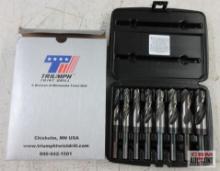 Triumph Twist Drill 90596 8pc T98F Silver & Deming Black Oxide Drill BIt Set, 9/16" to 1" w/ 1/2"