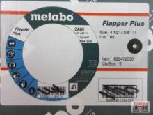 Metabo 656425000 4-1/2" x 5/8" x 11, Type 27, Grit 60, ZA60, Flapper Plus Disc - Set...of 5