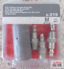 Milton S-219 5pc Safety Coupler Plug Kit, M Style, 1/4" NPT