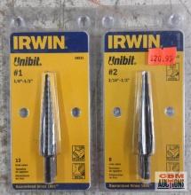Irwin 10232 Unibit #2, 3*16" - 1/2" (6 Hole Sizes) Irwin 10231 Unibit #1, 1/8" t 1/2" (13 Hole