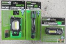 Grip 37258 Rechargeable XPE COB Headlight, 235 Lumens... Grip 37159 Pocket, Twist Focus, Pro LED