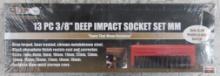 Grip 73550 13pc Metric 3/8" Deep Impact Socket Set (7mm to 19mm) w/ Molded Storage Case...