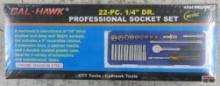Cal-Hawk ASSCVB222M 22pc 1/4" Drive Professional Socket Set w/ Molded Storage Case... 9pc 1/4" Drive