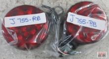 Jammy J-755-RB LED Single Face Pedestal Lamp, Stop/Turn/Tail Mode, Red Lens Black Back - Set of 2
