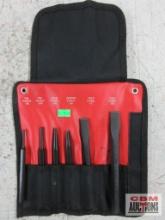 Mayhew 61005 6pc SAE Punch & Chisel Set w/ Storage Pouch Pin Punch 1/8" Pin Punch 3/16" Solid Punch