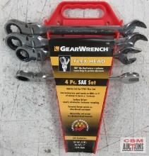 GearWrench...9703 4pc SAE Flex Head Ratcheting Wrench Set (3/16", 7/8", 15/16" & 1") w/ Red Wrench