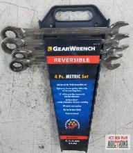 GearWrench 9601 4pc Metric...Reversible Wrench Set (21mm, 22mm, 24mm, & 25mm) w/ Blue Wrench Rack