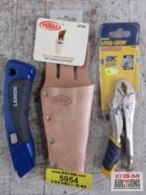 Irwin Vise Grip 4935581 5CR Fast Release 5" Gripping Locking Pliers Lenox 20215 Utility Knife...