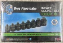 Grey Pneumatic 1308P...8pc SAE 1/2" Drive, 4 Point, Pipe Plug Impact Socket Set (1/4,9/32", 5/16",