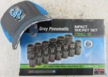 Grey Pneumatic 1314U 14pc 1/2" Drive, 6pt, SAE Standard Length Universal Impact...Socket Set ( 7/16"