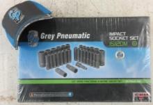 Grey Pneumatic 1512DM...30pc 1/2" Drive, 6pt, SAE & Metric Deep Length Impact Socket Set w/ Molded
