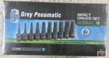 Grey Pneumatic 1498MH 10pc 1/2" Drive, 6 pt, Metric Impact Hex Driver Set (6mm to 19mm) w/ Molded