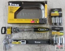 Titan 16163 3pc 1/2" Drive Metric Bit Socket Set (12mm, 14mm & 17mm) Titan 16162 3pc 1/2" Drive SAE
