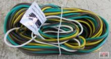 Jammy J-5024-WH Trailer Wire Harness with 4-Way Flat Connector, 25? Hot Wires and 30? Ground Wire