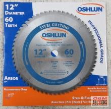 Oshlun SBF-120060 12" Steel Cutting Blade, 60 Teeth, 1" Arbor...