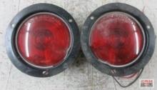 Peterson PM-413 Red Flush-Mount Stop, Turn & Tail Light 4" Round Black - Set of 2 ...