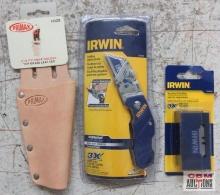 Irwin 2084200 20 pack Heavy Duty Utility Blades Irwin 2089100 Compact Folding Utility Knife Primax