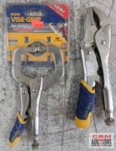 Vise Grip 7CR 7" Curve Jaw Locking Pliers... Vise Grip 6R 6" Locking C-Clamp, One-Hand Fast...Releas