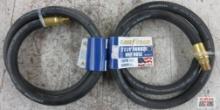 Good Year 10311......3' x 3/8" Rubber Whip Hose Black 250 PSI. Solid brass 1/4" NPT- Set of 2