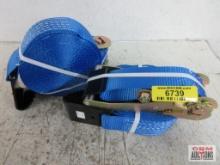 Unbranded FH10R32 Blue 2" x 32' Flat Hook Ratchet Strap - Set of 2