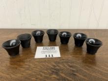 SEVEN Wesern Electric telephone mouthpieces with STAR in middle